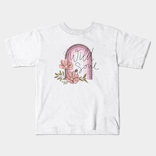 Boho Flowers Wild Soul Rainbow Kids T-Shirt